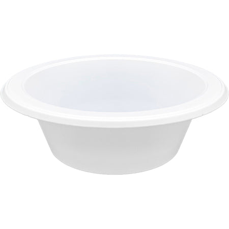 Genuine Joe 12 oz Reusable Plastic Bowls - Serving - Disposable - White - Plastic Body - 125/Pack - 8 / Carton
