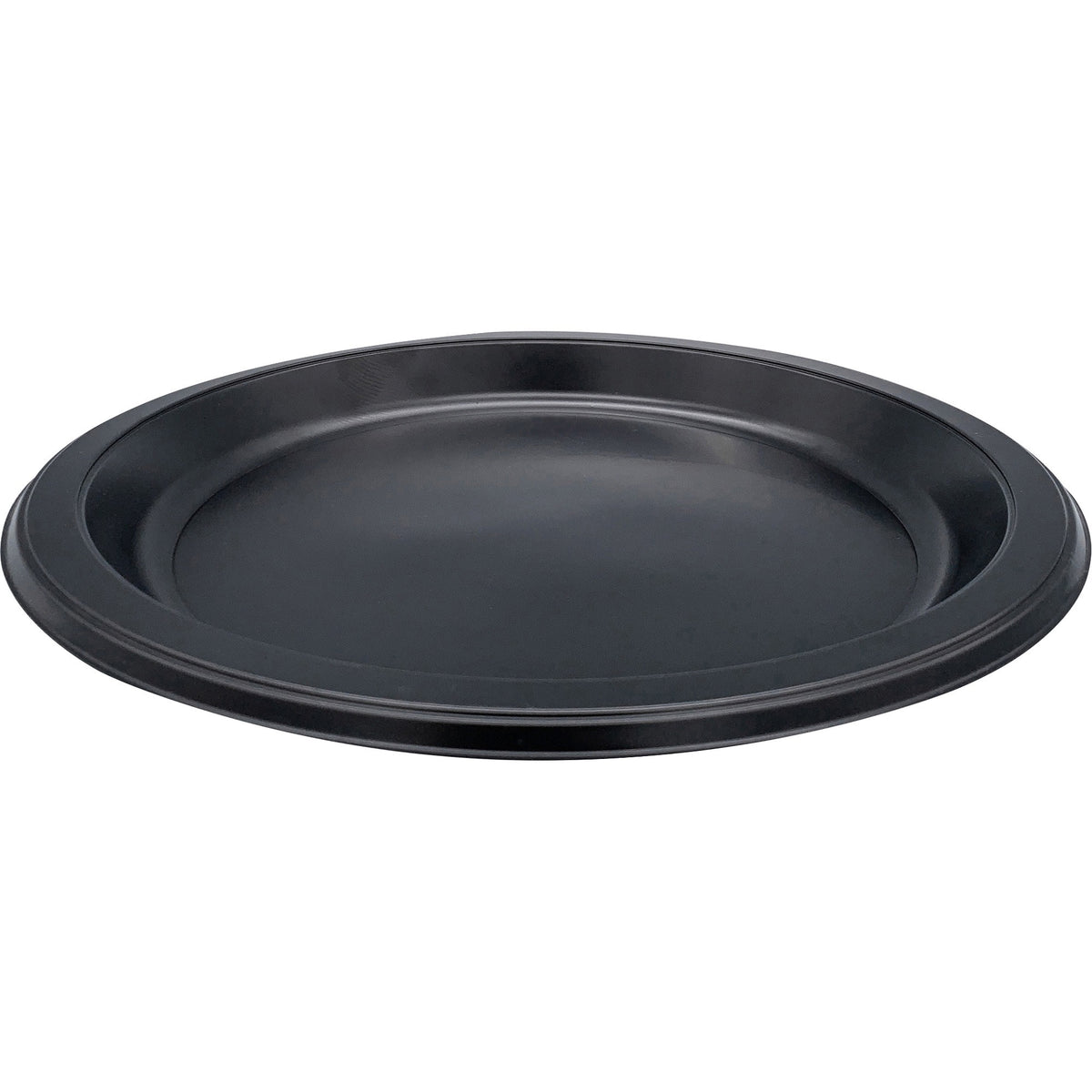 Genuine Joe 9" Round Plastic Plates - Serving - Disposable - 9" Diameter - Black - Plastic Body - 125/Pack - 4 / Carton