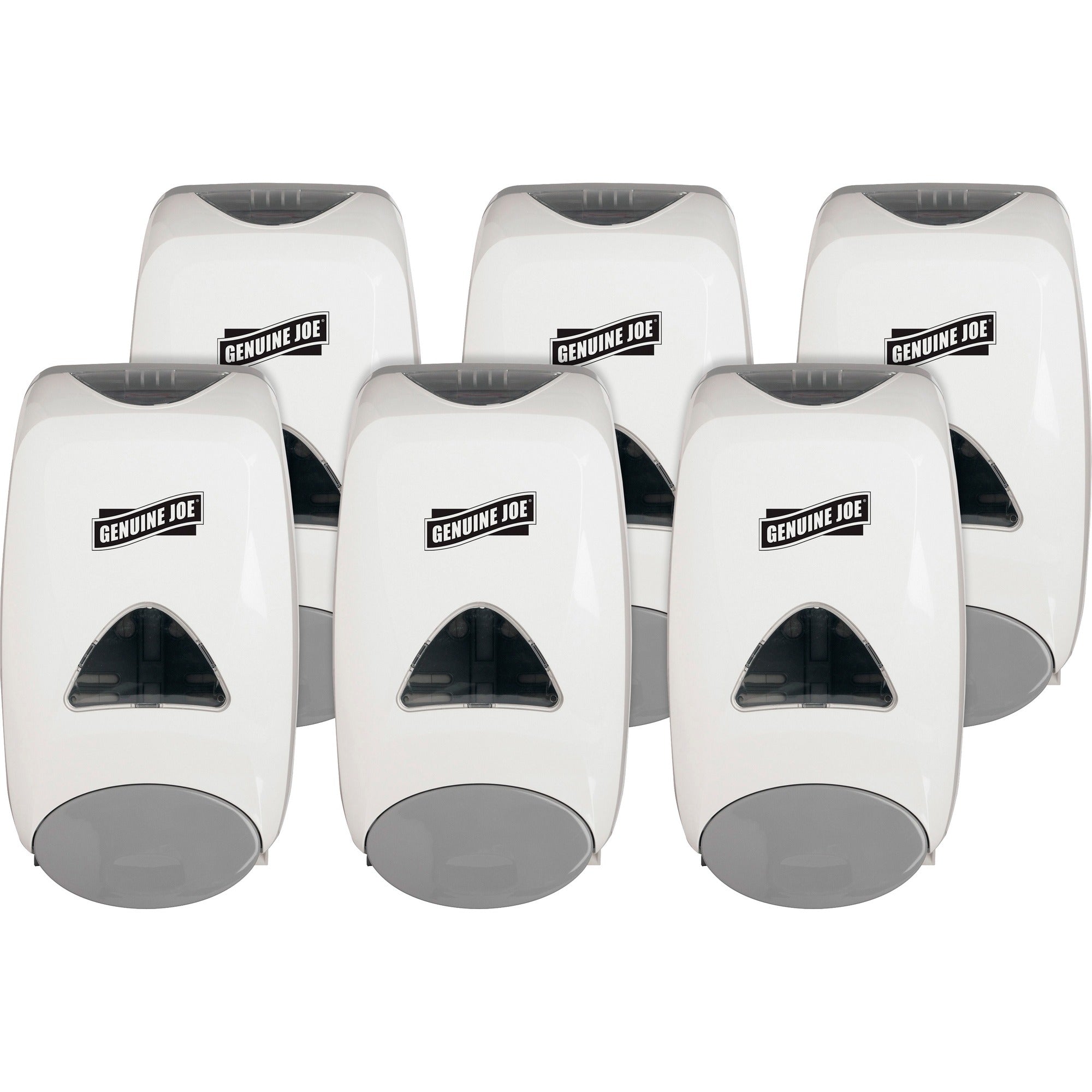 Genuine Joe Foam Soap Dispenser: 1250ml Capacity Manual Refillable - White - Skin Care Dispensers & Refills