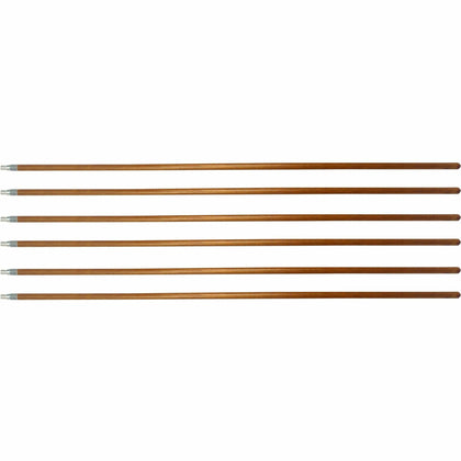Genuine Joe Wood Handle with Threaded Metal Tip - Natural - Metal, Wood - 6 / Carton