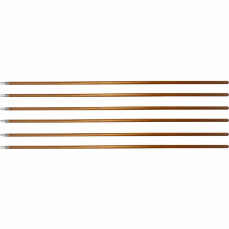 Genuine Joe Wood Handle with Threaded Metal Tip - Natural - Metal, Wood - 6 / Carton