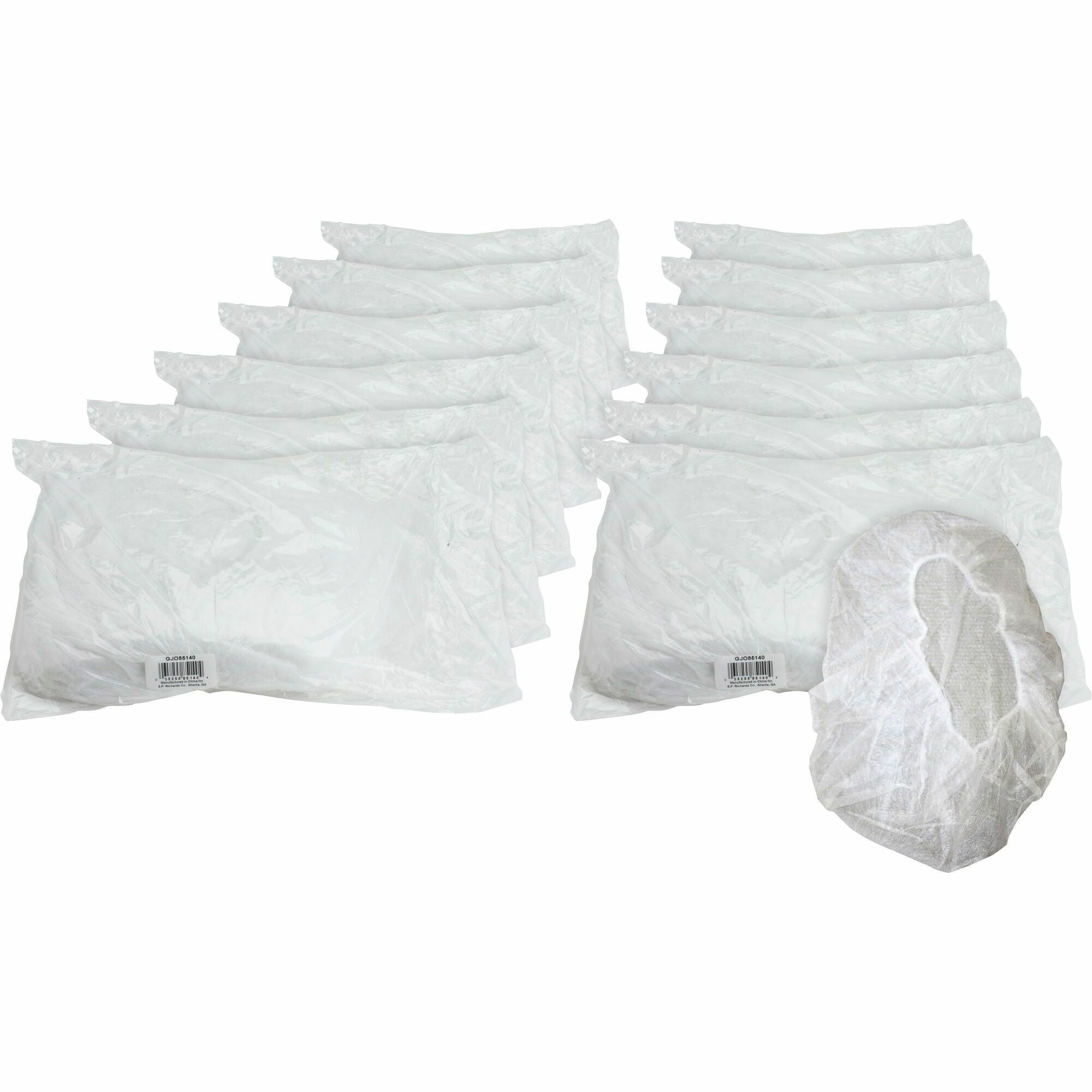 Genuine Joe Nonwoven Bouffant Cap - Recommended for: Hospital, Laboratory - Large - 21" Stretched Diameter - Contaminant Protection - Polypropylene - White - Lightweight, Comfortable, Elastic Headband - 100/Pack - 10 / Carton