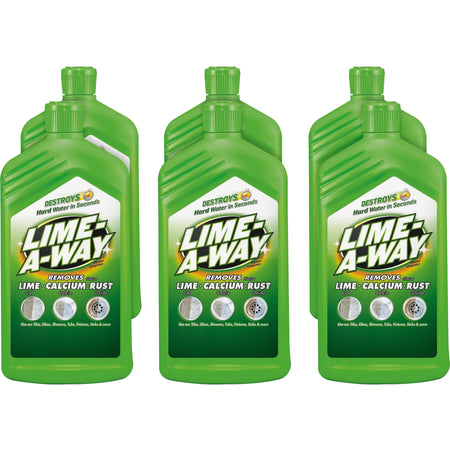 Lime-A-Way Cleaner - For Multipurpose - 28 fl oz (0.9 quart) - Recommended For: Limescale Remover, Calcium Deposit Remover, Rust Remover, Soil Remover, Stain Remover - Unscented - Clear - 6 / Carton