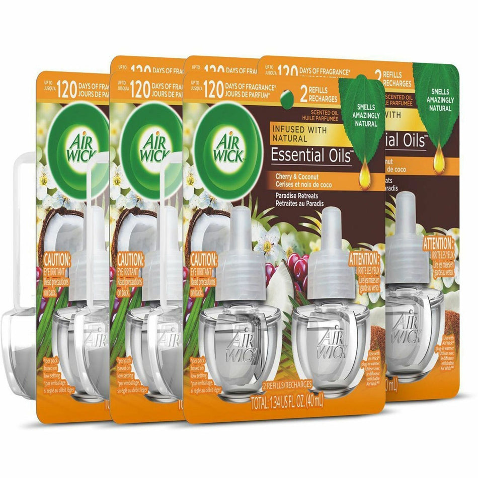 Air Wick Scented Oil Warmer Refill - Oil - 0.7 fl oz (0 quart) - Paradise Retreat - 60 Day - Long Lasting - 2/Pack - 6 / Carton