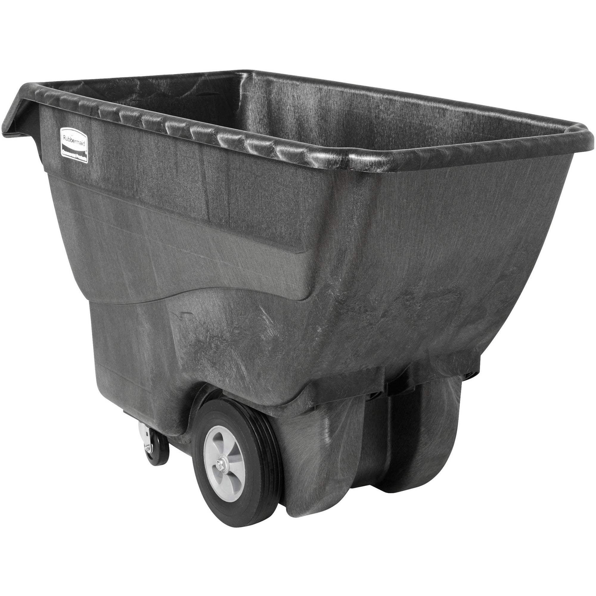 Rubbermaid Commercial Structural Foam Standard Tilt Truck - 1000 lb Capacity - Structofoam - 30.20" Width x 64.50" Depth x 38" Height - Black - 1 Each