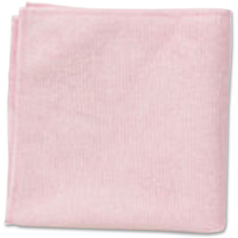 Rubbermaid Commercial Microfiber Light-Duty Cleaning Cloths - For Commercial - 16" Length x 16" Width - Recommended For: Germs Remover, Microbe Remover - Bleach-safe, Washable, Durable, Chemical Resistant, Reusable - Red - 24 / Bag
