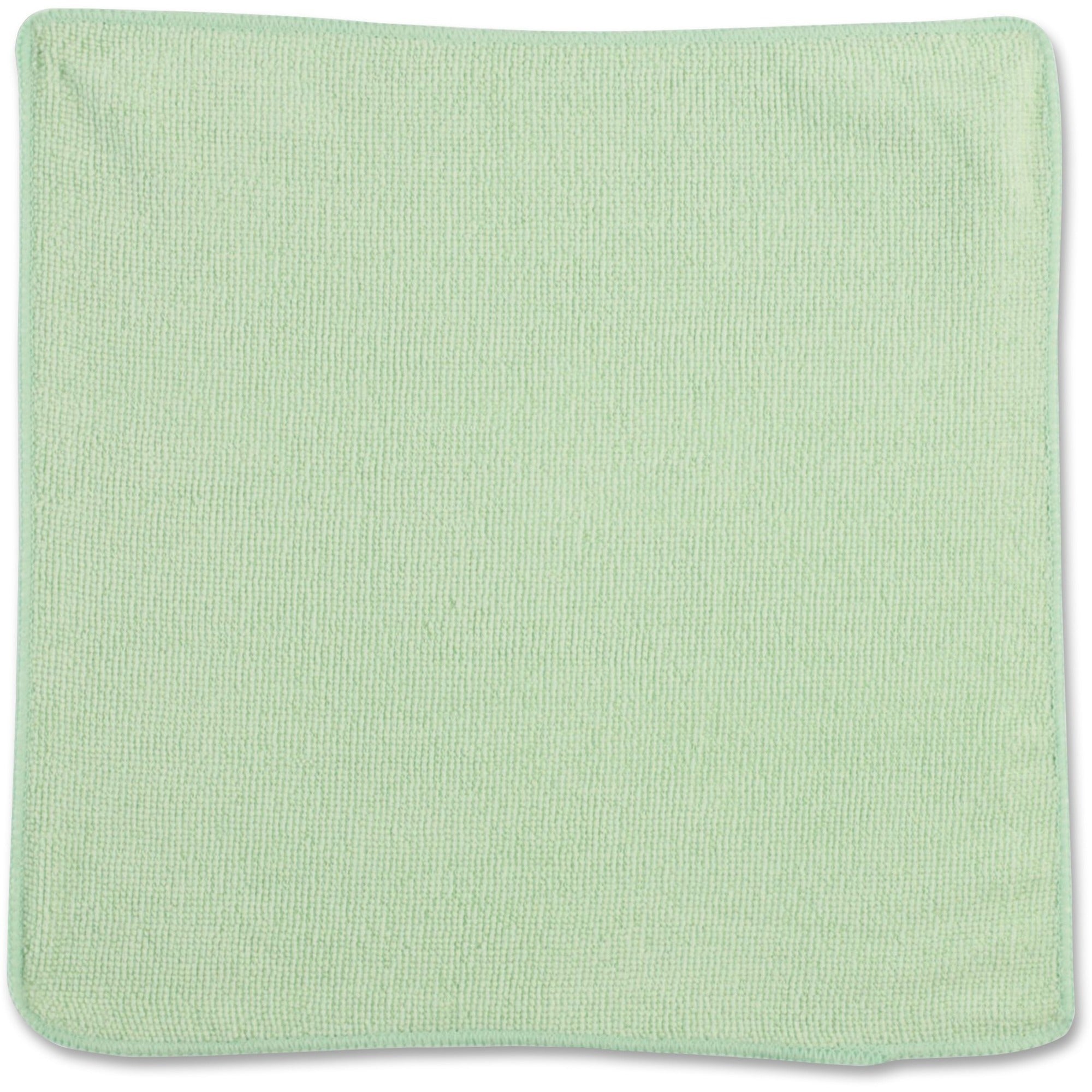 Rubbermaid Commercial 16" Light Commercial MF Cloths - 16" Length x 16" Width - Reusable, Launderable, Bleach-safe - Green - 24 / Pack