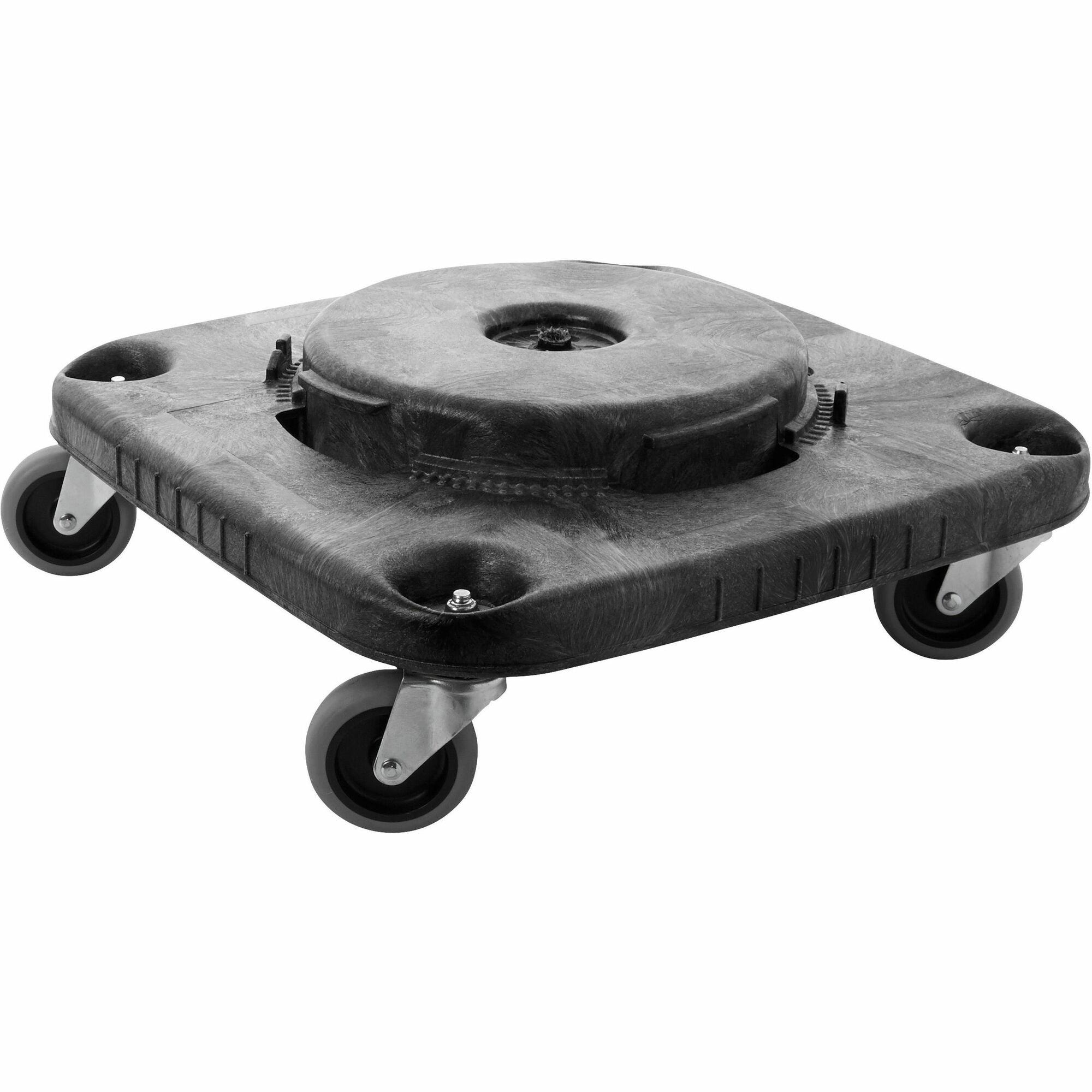 Rubbermaid Commercial Brute Square Container Dolly - 300 lb Capacity - Plastic - 17.25" Width x 6.25" Height - Black - 1 Each