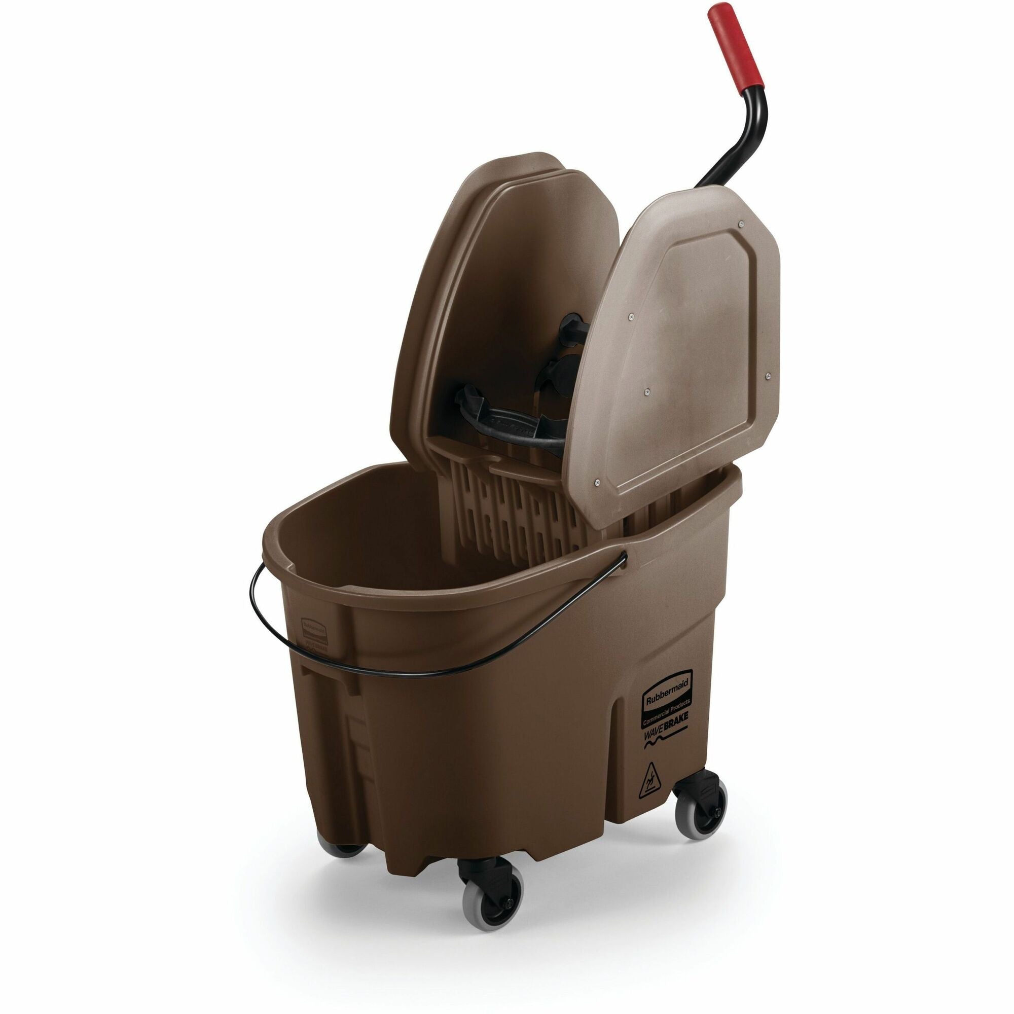 Rubbermaid Commercial WaveBrake Combo Mop Bucket - 8.75 gal - Splash Resistant - 23.5" x 15.5" x 20" - Tubular Steel, Plastic - Brown - 1 / Carton