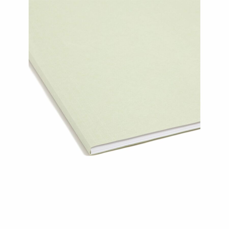 Smead FasTab 1/3 Tab Cut Letter Recycled Fastener Folder - 8 1/2" x 11" - 2 Fastener(s) - Top Tab Location - Assorted Tab Position - 11 pt. - Moss - 10% Recycled - 18 / Box