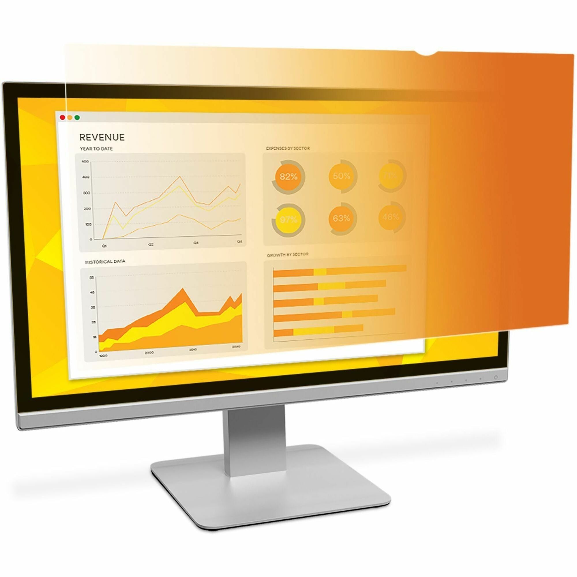 3M Gold Privacy Filter Gold, Glossy - For 21.5" Widescreen LCD Monitor - 16:9 - Scratch Resistant, Dust Resistant - 1 Each