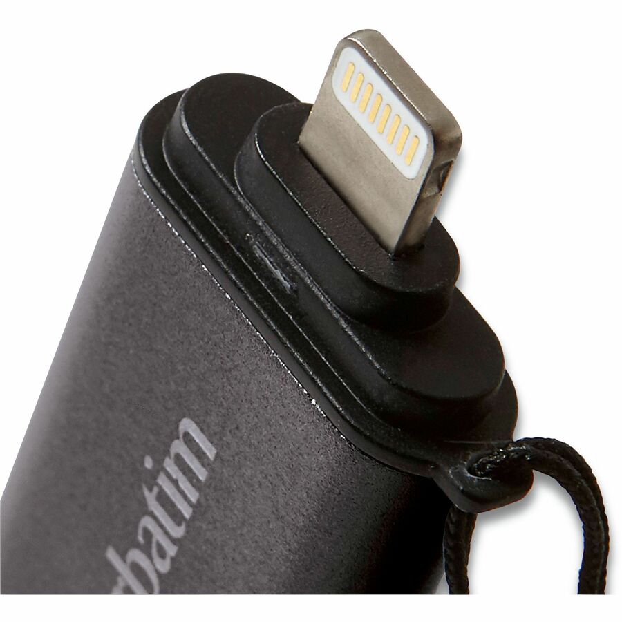 Verbatim USB 3.0 for Apple Lighting Devices - 64 GB - Lightning, USB 3.2 (Gen 1) Type A - Graphite - Lifetime Warranty - 1 Each