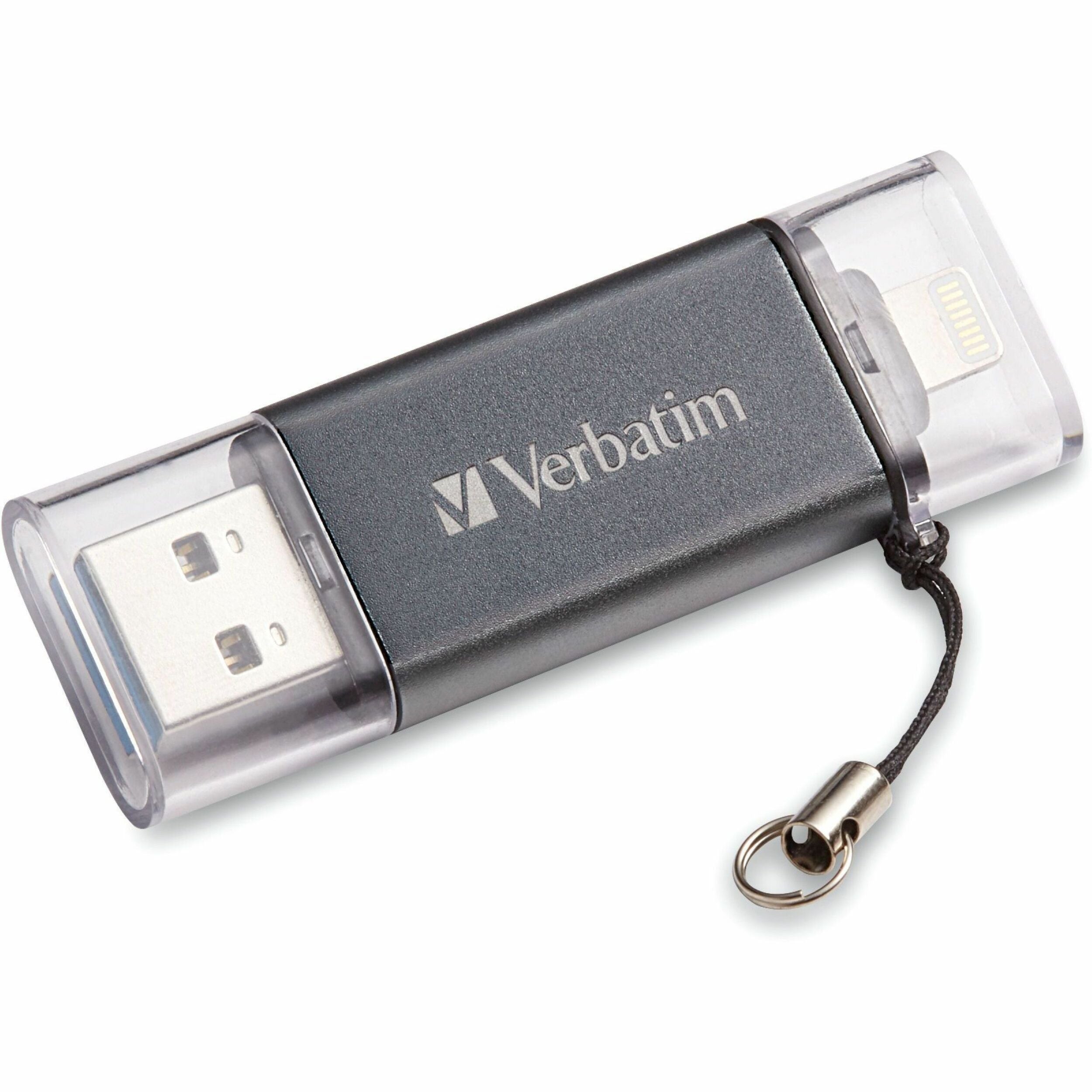 Verbatim USB 3.0 for Apple Lighting Devices - 64 GB - Lightning, USB 3.2 (Gen 1) Type A - Graphite - Lifetime Warranty - 1 Each