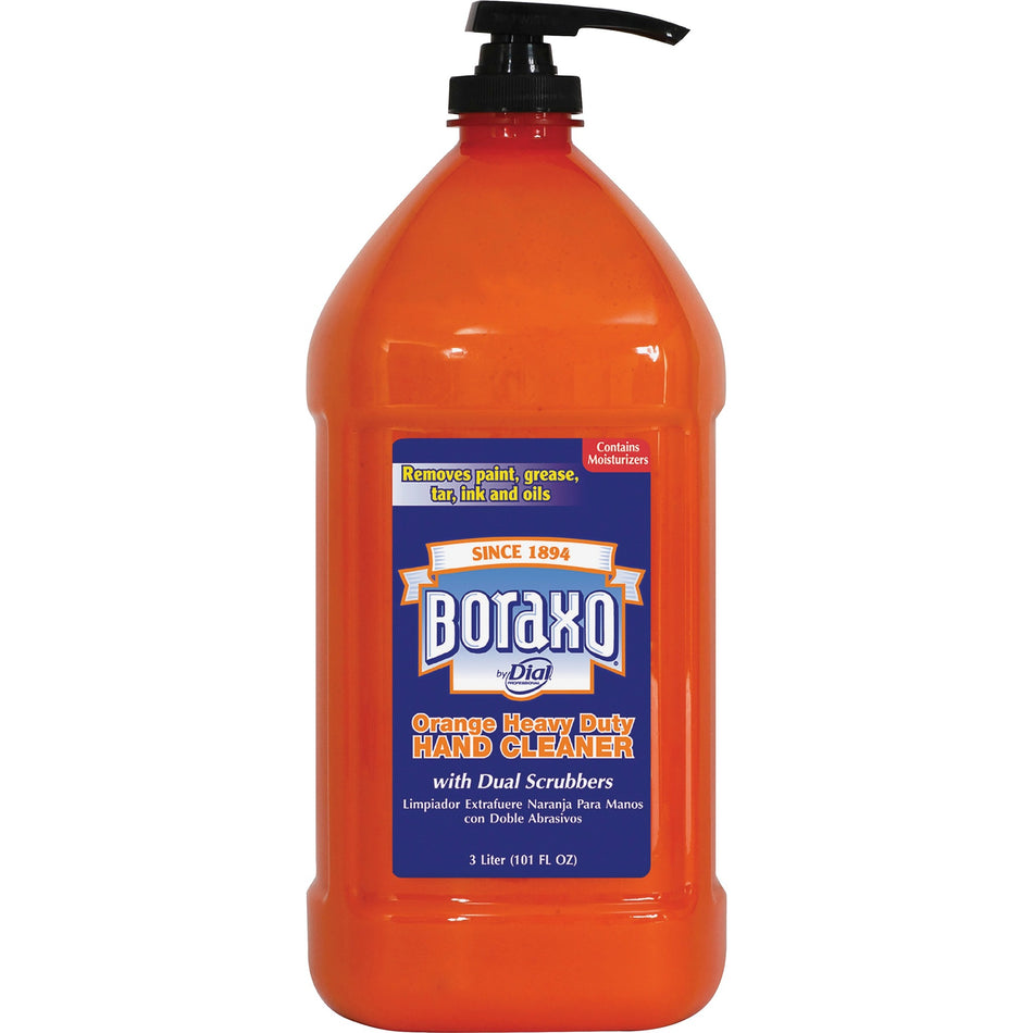 Boraxo Heavy-Duty Hand Cleaner - 3.17 quart - Pump Bottle Dispenser - Grease Remover, Grime Remover, Ink Remover, Tar Remover, Paint Remover - Hand, Skin - Moisturizing - Orange - Heavy Duty - 1 Each