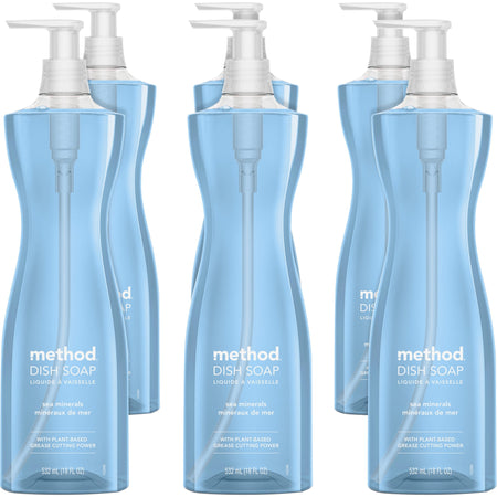 Method Dish Soap: Sea Mineral Scent Non-toxic Formula - 18 fl oz - 6/Carton - Dish/Dishwasher Detergents