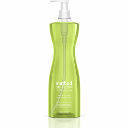 Method Dish Soap - 18 fl oz (0.6 quart) - Lime + Seasalt Scent - Light Willow Green - 6 / Carton