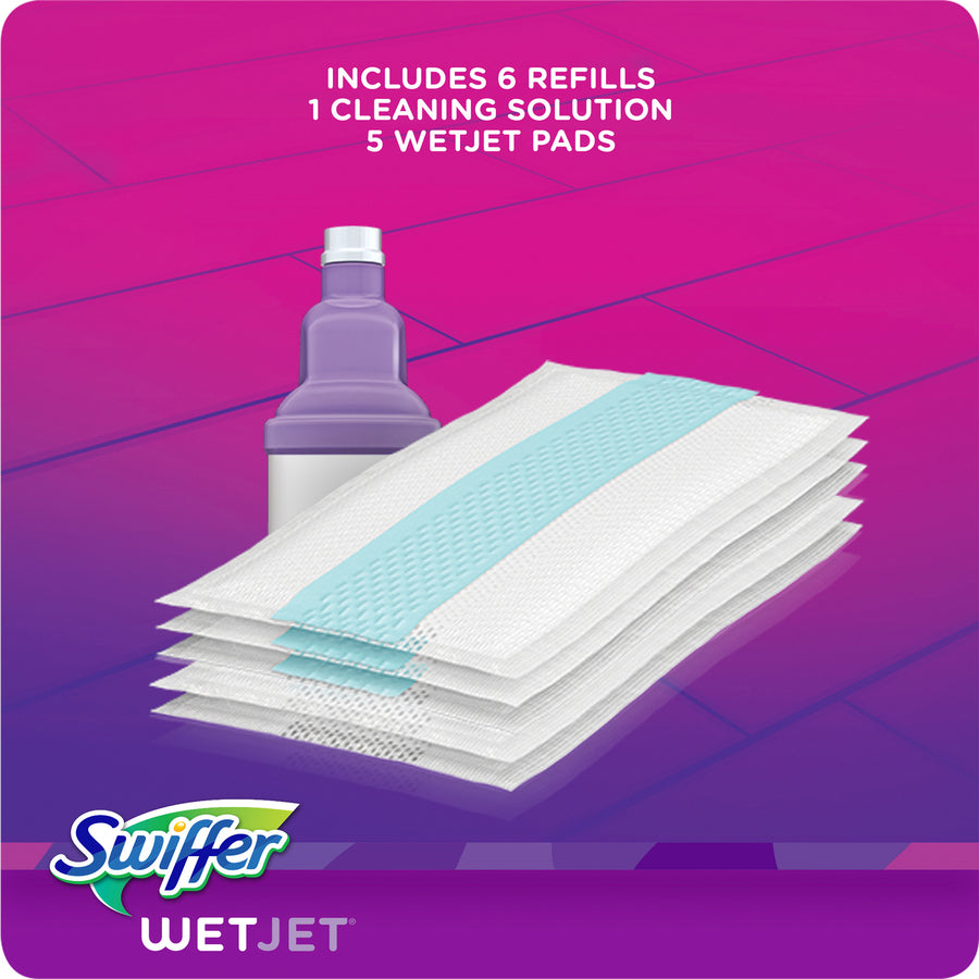 Swiffer WetJet Mopping Kit - Reinforced, Swivel Head - Purple - 2 / Carton