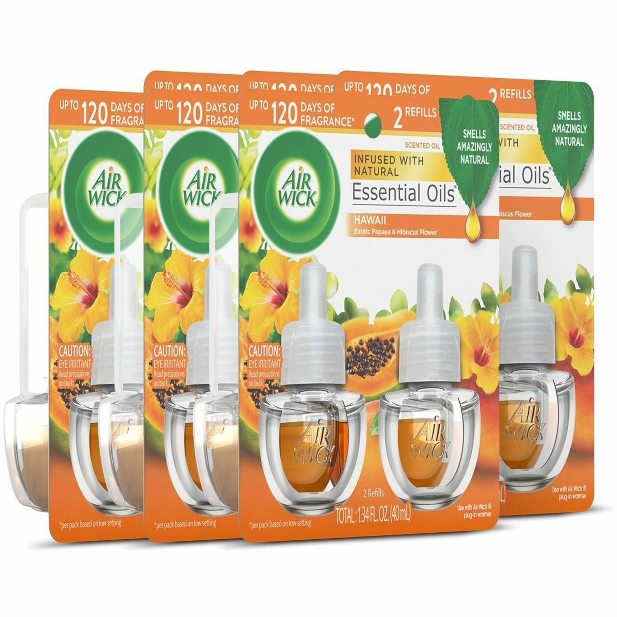 Air Wick Papaya Scented Oil - Oil - 0.7 fl oz (0 quart) - Hawaii Exotic Papaya, Hibiscus Flower - 60 Day - 2/Pack - 6 / Carton