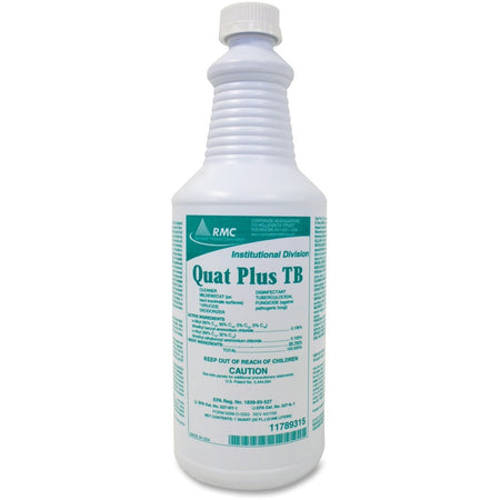 RMC Quat Plus TB Disinfectant - Ready-To-Use - 32 fl oz (1 quart) - Fresh Pine Scent - Antibacterial - Clear - 12 / Carton