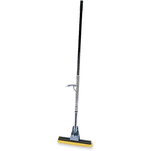 Rubbermaid Commercial 12" Head Steel Sponge Mop - 12" Width Cellulose Head Steel Handle - Refillable - Bronze - 6 / Carton
