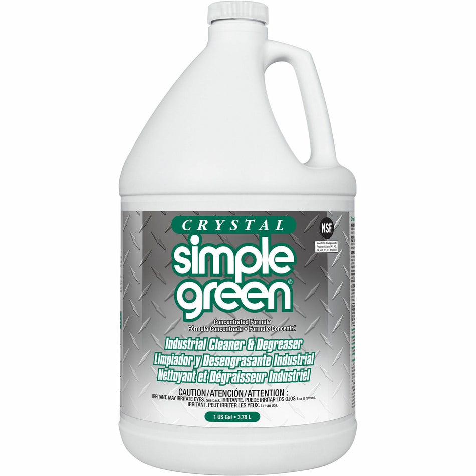 Simple Green Crystal Industrial Cleaner/Degreaser - For Multipurpose - Concentrate - Liquid - 128 fl oz (4 quart) - Fragrance-free, Non-flammable, Color-free - Clear Bottle - 6 / Carton