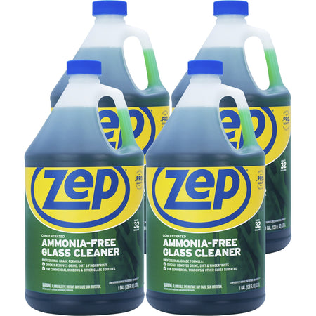 Zep Glass Cleaner Concentrate - Concentrate - 128 fl oz (4 quart) - Ammonia-free, Non-streaking - 4 / Carton