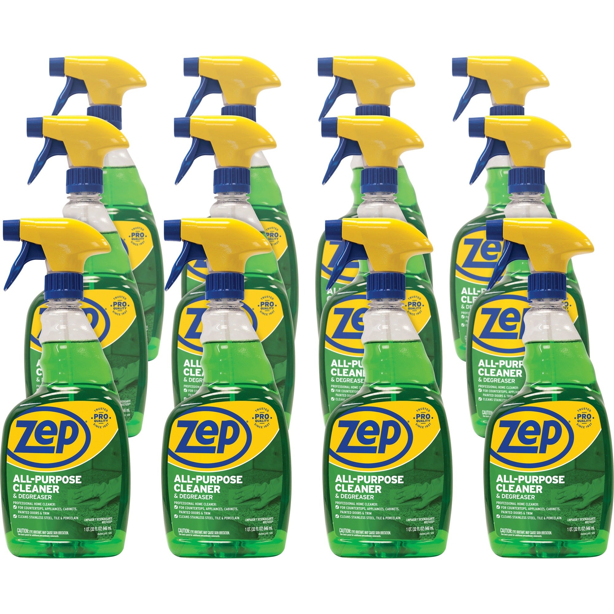 Zep All-Purpose Cleaner/Degreaser - Ready-To-Use - 32 fl oz (1 quart) - Green - 12 / Carton