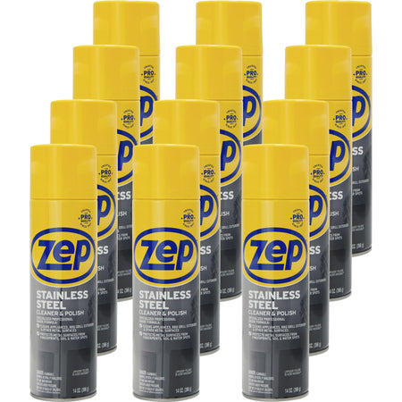 Zep Stainless Steel Polish - 14 fl oz (0.4 quart) - Rust Resistant, Corrosion Resistant, Fade Resistant - Chrome, Black - 12 / Carton