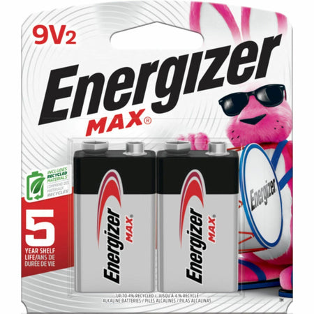 Energizer 9-Volt MAX Alkaline Batteries, 2-Packs - For Multipurpose - 9V - 595 mAh - 9 V DC - 2/Pack - 48 / Carton