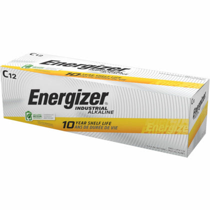 Energizer Industrial Alkaline C Batteries - 12 Boxes - 8350 mAh - Multipurpose - & Battery Chargers
