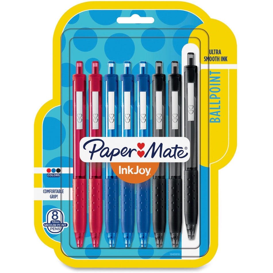 Paper Mate Inkjoy 300 RT Ballpoint Pen - 1 mm Medium Pen Point - Retractable - Assorted Ink - Assorted Barrel - 8 / Pack