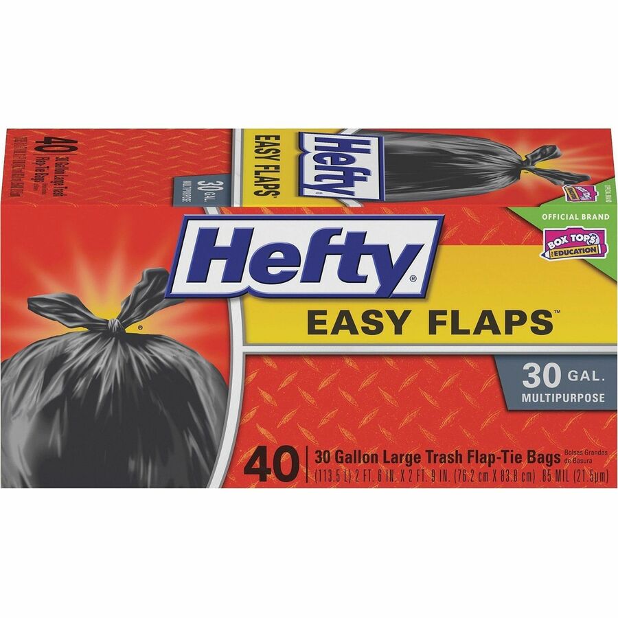 Hefty Easy Flaps 30-gallon Large Trash Bags - Rear