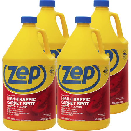 Zep High-Traffic Carpet Spot Remover & Cleaner - 128 fl oz (4 quart) - Red - 4 / Carton