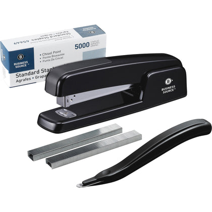 Business Source Standard Stapler Value Pack - Staples 20 Sheets - Holds 210 - Top Loading - Black - Staplers