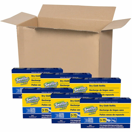 Swiffer Max Dry Cloth Refills - 17.9" Width x 10" Depth - Cloth - White - 16/Box - 6 / Carton