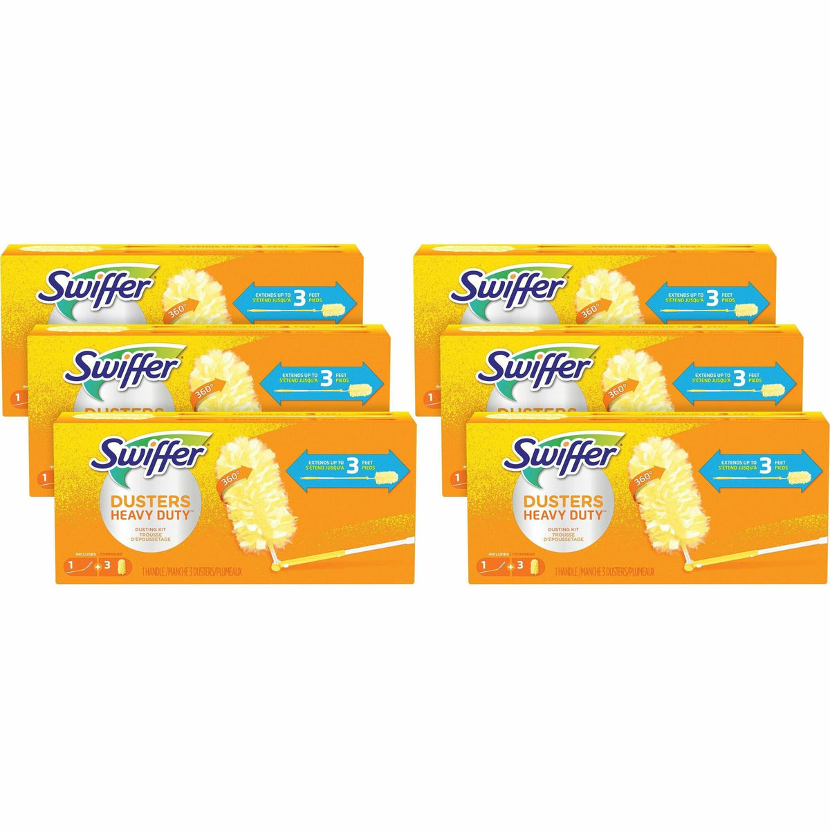 Swiffer 360 Dusters Extender Kit - 36" Handle Length - Plastic Handle - White - 6 / Carton