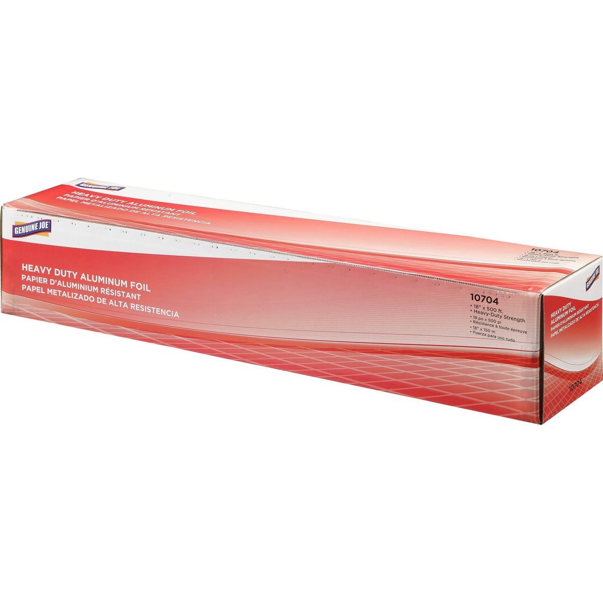 Genuine Joe Heavy-duty Aluminum Foil: 18’’ x 500 ft - Sturdy Pliable - Silver - Food Storage