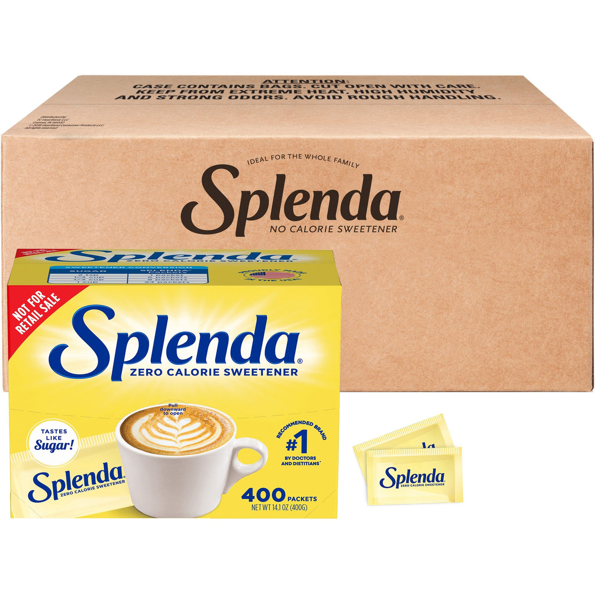 Splenda Single-serve Sweetener Packets - 0.035 oz (1 g) - Artificial Sweetener - 400/Box - 6 / Carton