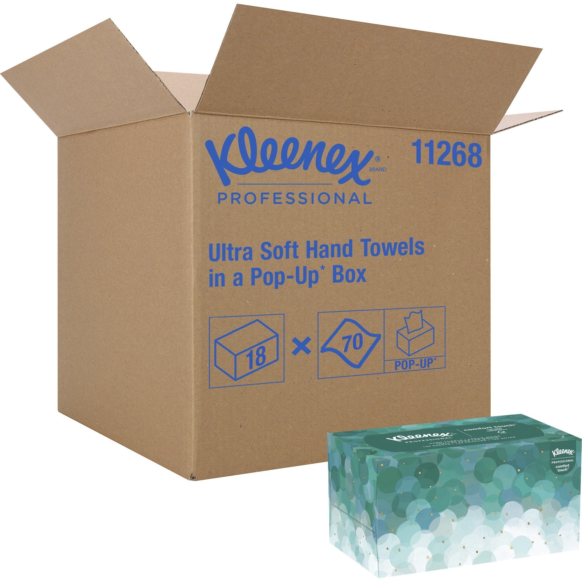 Kleenex Ultra Soft Hand Towels - 1 Ply - 9" Width x 10.50" Length - White - 70/Box - 18 / Carton