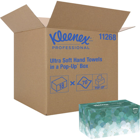 Kleenex Ultra Soft Hand Towels - 1 Ply - 9" Width x 10.50" Length - White - 70/Box - 18 / Carton