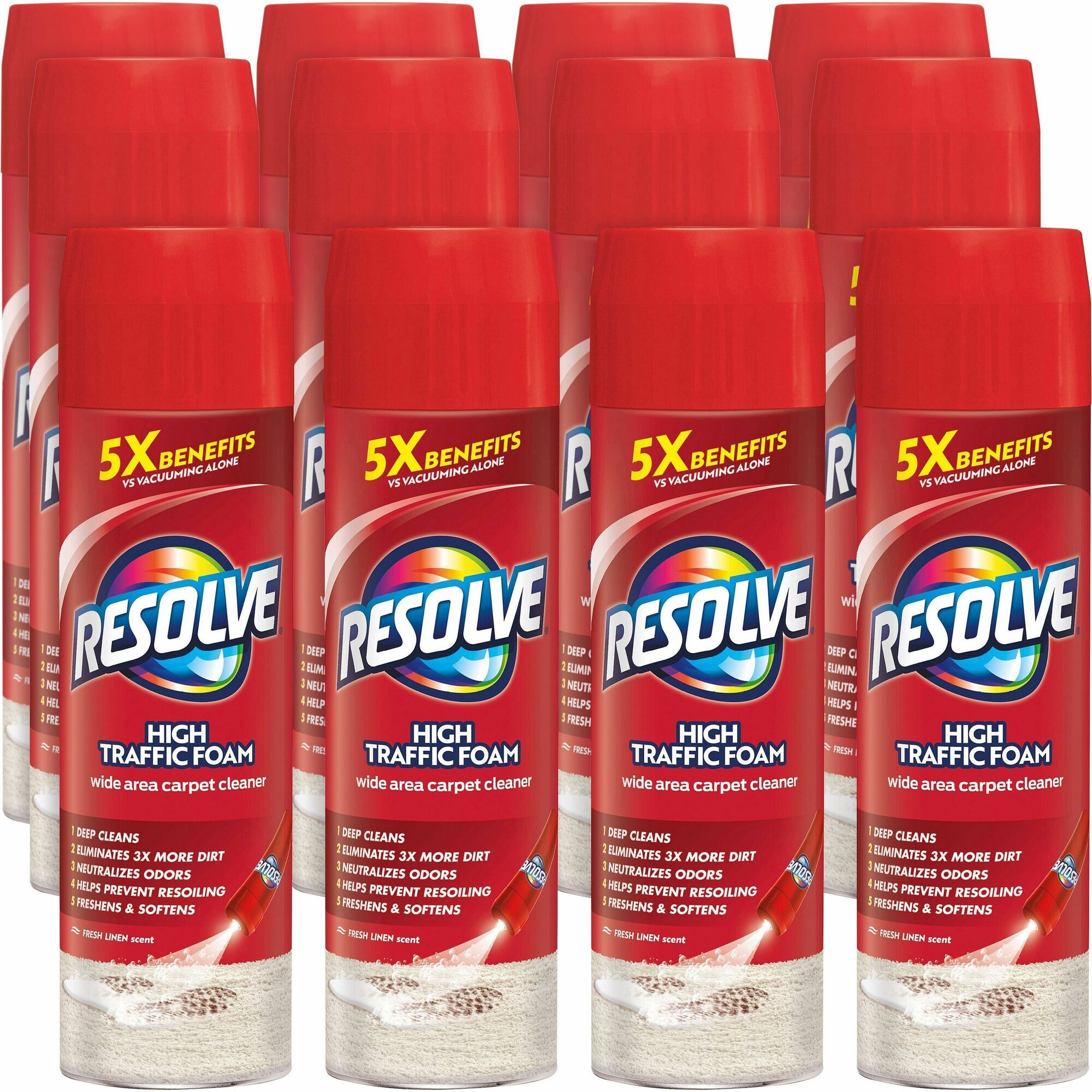 Resolve Carpet Foam - 21.92 oz (1.37 lb) - Deodorize - Blue, Red - 12 / Carton