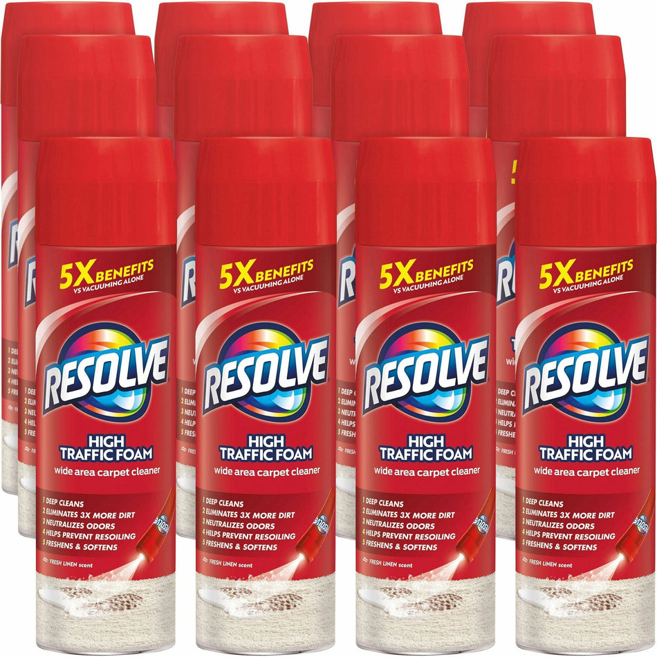 Resolve Carpet Foam - 21.92 oz (1.37 lb) - Deodorize - Blue, Red - 12 / Carton