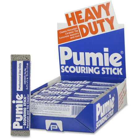 U.S. Pumice US Pumice Co. Heavy Duty Pumie Scouring Stick - Abrasive, Heavy Duty - Gray - 12/Pack - 6 / Carton
