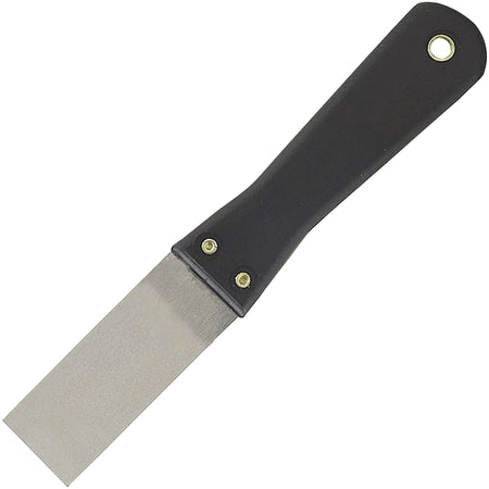 Great Neck Putty Knife: 1.25’’ Stiff Blade Plastic Handle - Durable Carbon Steel - Black - 288/Ctn - Utility Knives &