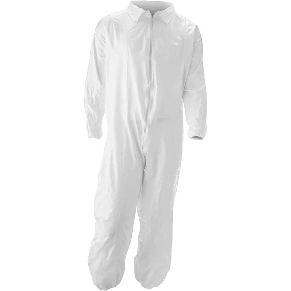 MALT ProMax Coverall - Recommended for: Chemical, Painting, Food Processing, Pesticide Spraying, Asbestos Abatement - Small - Zipper Closure - Polyolefin - White - 25 / Carton