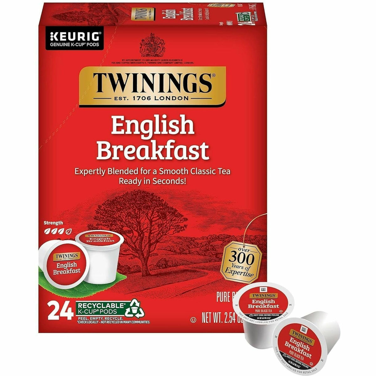 Twinings of London English Breakfast Black Tea K-Cup - Black Tea - 24 / Box