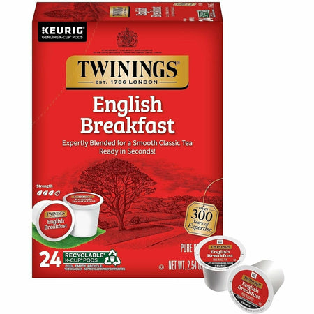 Twinings of London English Breakfast Black Tea K-Cup - Black Tea - 24 / Box