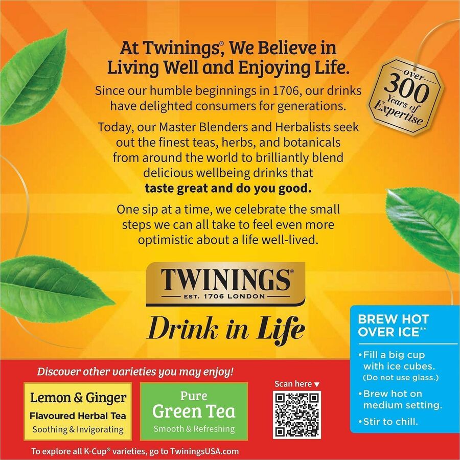 Twinings of London Decaf English Breakfast Black Tea K-Cup - Black Tea - 24 / Box