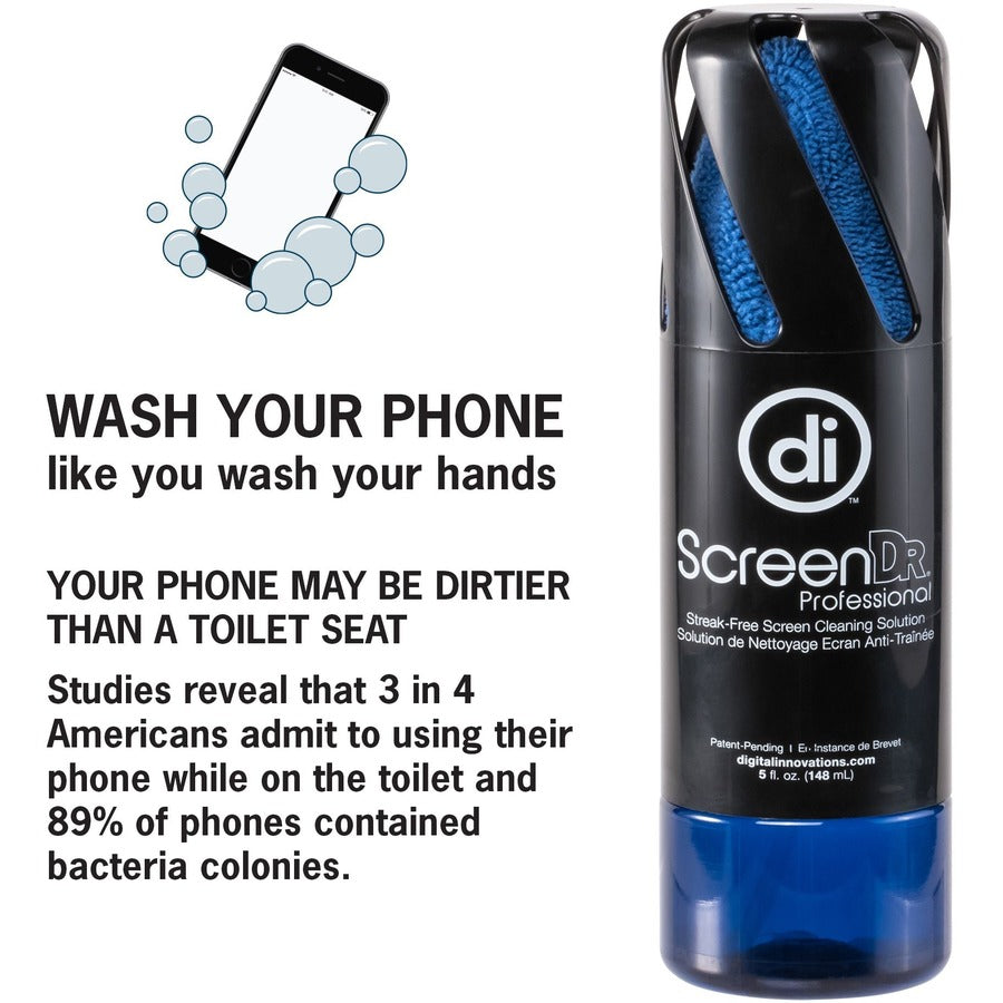 Digital Innovations 5 fl. oz. Screen Cleaning Kit - For Display Screen - 5 oz - Ammonia-free, Streak-free, Eco-friendly, Non-abrasive - Black - 1 Each