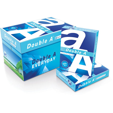 Double A Everyday Multipurpose Paper - White - 96 Brightness - Letter - 8 1/2" x 11" - 20 lb Basis Weight - Smooth - White - 500 Sheets per Ream - 10 / Carton